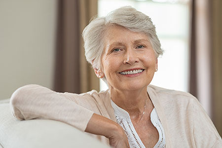 older woman with dentures